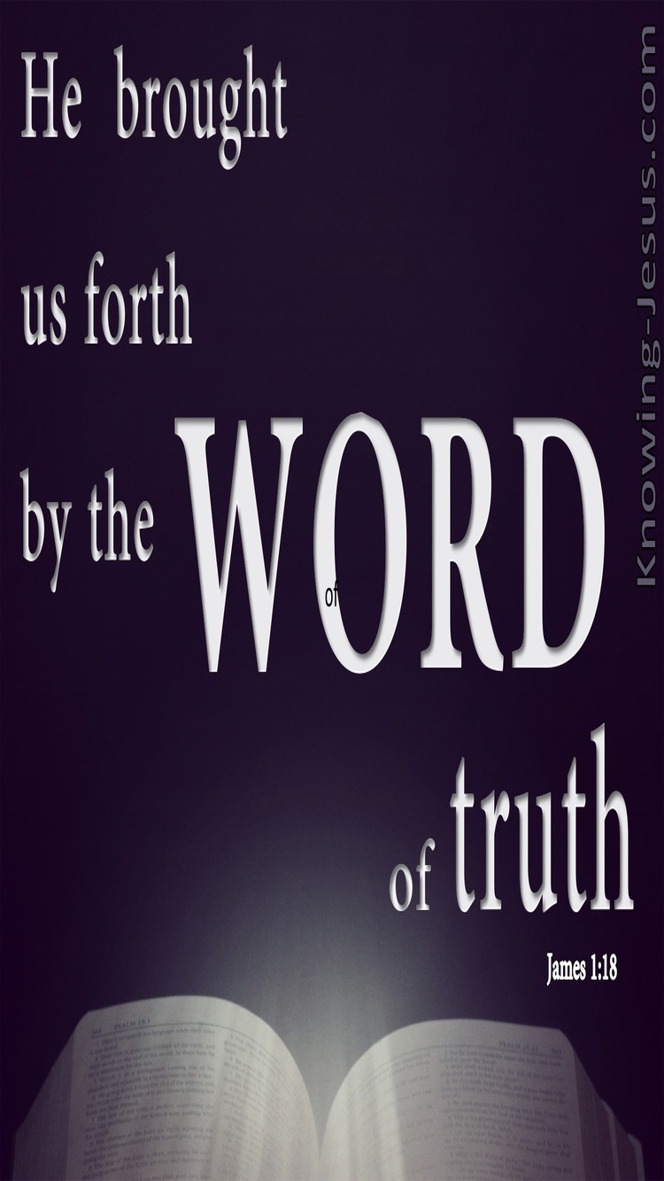 James 1:18 Saved By The  Word Of Truth (purple)